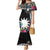 Black Nauru Mermaid Dress Naoero Map With Polynesian Tropical Flowers