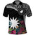 Black Nauru Polo Shirt Naoero Map With Polynesian Tropical Flowers