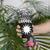 Black Nauru Skinny Tumbler Naoero Map With Polynesian Tropical Flowers