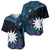 Blue Nauru Baseball Jersey Naoero Map With Polynesian Tropical Flowers