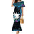 Blue Nauru Family Matching Mermaid Dress and Hawaiian Shirt Naoero Map With Polynesian Tropical Flowers