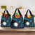 Blue Nauru Grocery Bag Naoero Map With Polynesian Tropical Flowers