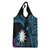 Blue Nauru Grocery Bag Naoero Map With Polynesian Tropical Flowers