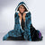 Blue Nauru Hooded Blanket Naoero Map With Polynesian Tropical Flowers