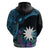 Blue Nauru Hoodie Naoero Map With Polynesian Tropical Flowers