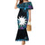 Blue Nauru Mermaid Dress Naoero Map With Polynesian Tropical Flowers