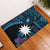 Blue Nauru Rubber Doormat Naoero Map With Polynesian Tropical Flowers