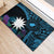 Blue Nauru Rubber Doormat Naoero Map With Polynesian Tropical Flowers