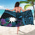 Blue Nauru Sarong Naoero Map With Polynesian Tropical Flowers