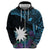 Blue Nauru Zip Hoodie Naoero Map With Polynesian Tropical Flowers