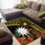 Gold Nauru Area Rug Naoero Map With Polynesian Tropical Flowers