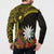 Gold Nauru Button Sweatshirt Naoero Map With Polynesian Tropical Flowers