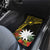 Gold Nauru Car Mats Naoero Map With Polynesian Tropical Flowers