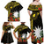 Gold Nauru Family Matching Off Shoulder Maxi Dress and Hawaiian Shirt Naoero Map With Polynesian Tropical Flowers