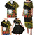 Gold Nauru Family Matching Puletasi and Hawaiian Shirt Naoero Map With Polynesian Tropical Flowers