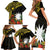 Gold Nauru Family Matching Short Sleeve Bodycon Dress and Hawaiian Shirt Naoero Map With Polynesian Tropical Flowers