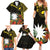 Gold Nauru Family Matching Summer Maxi Dress and Hawaiian Shirt Naoero Map With Polynesian Tropical Flowers