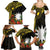 Gold Nauru Family Matching Summer Maxi Dress and Hawaiian Shirt Naoero Map With Polynesian Tropical Flowers