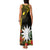 Gold Nauru Family Matching Tank Maxi Dress and Hawaiian Shirt Naoero Map With Polynesian Tropical Flowers