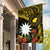 Gold Nauru Garden Flag Naoero Map With Polynesian Tropical Flowers