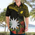 Gold Nauru Hawaiian Shirt Naoero Map With Polynesian Tropical Flowers