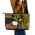 Gold Nauru Leather Tote Bag Naoero Map With Polynesian Tropical Flowers