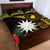 Gold Nauru Quilt Bed Set Naoero Map With Polynesian Tropical Flowers