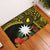 Gold Nauru Rubber Doormat Naoero Map With Polynesian Tropical Flowers