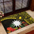 Gold Nauru Rubber Doormat Naoero Map With Polynesian Tropical Flowers