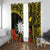 Gold Nauru Window Curtain Naoero Map With Polynesian Tropical Flowers