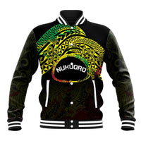 Personalised Nukuoro Atoll Baseball Jacket Polynesian Tattoo Curves Reggae Version LT14 Unisex Reggae - Polynesian Pride