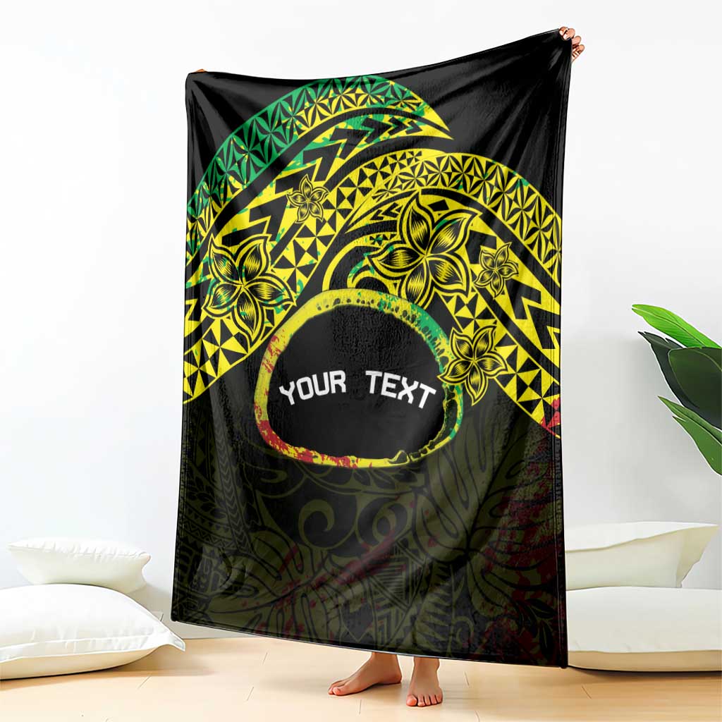 Personalised Nukuoro Atoll Blanket Polynesian Tattoo Curves Reggae Version LT14 - Polynesian Pride