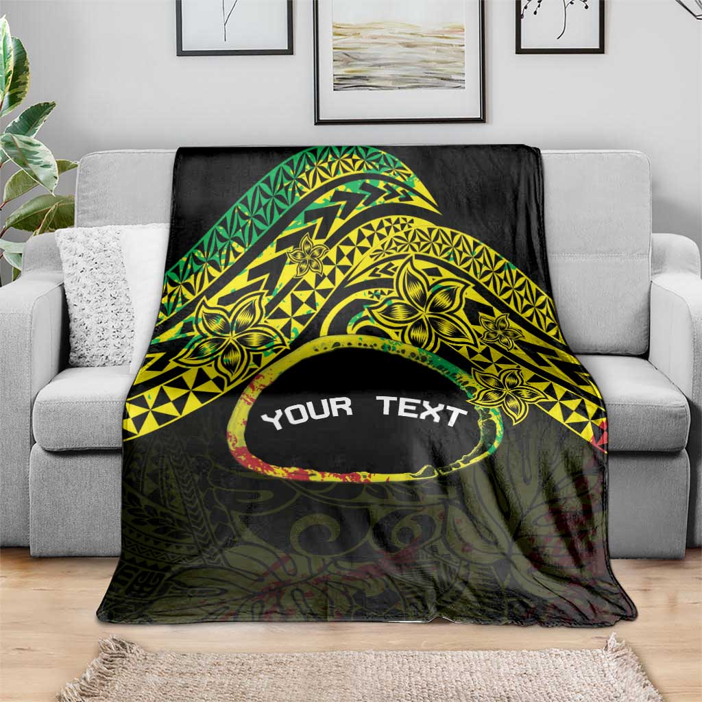 Personalised Nukuoro Atoll Blanket Polynesian Tattoo Curves Reggae Version LT14 - Polynesian Pride