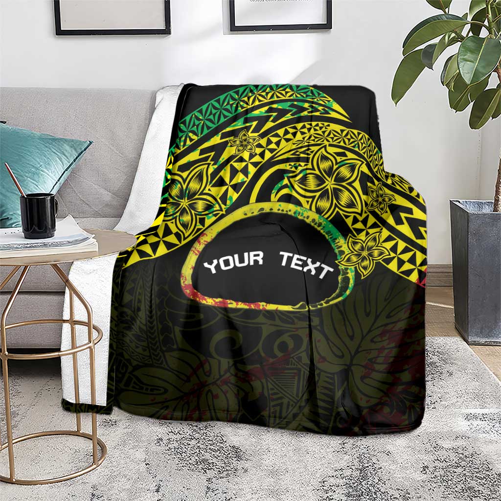 Personalised Nukuoro Atoll Blanket Polynesian Tattoo Curves Reggae Version LT14 - Polynesian Pride