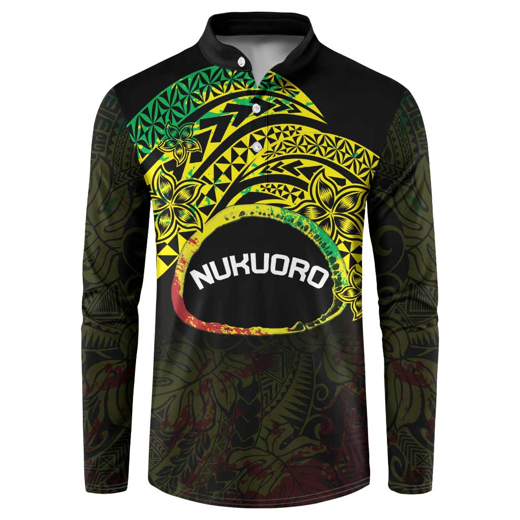 Personalised Nukuoro Atoll Button Sweatshirt Polynesian Tattoo Curves Reggae Version LT14 Reggae - Polynesian Pride