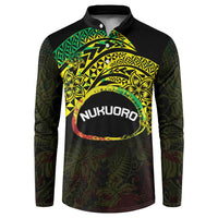 Personalised Nukuoro Atoll Button Sweatshirt Polynesian Tattoo Curves Reggae Version LT14 Reggae - Polynesian Pride