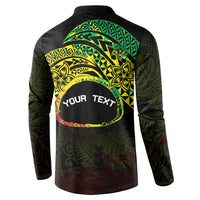 Personalised Nukuoro Atoll Button Sweatshirt Polynesian Tattoo Curves Reggae Version LT14 - Polynesian Pride