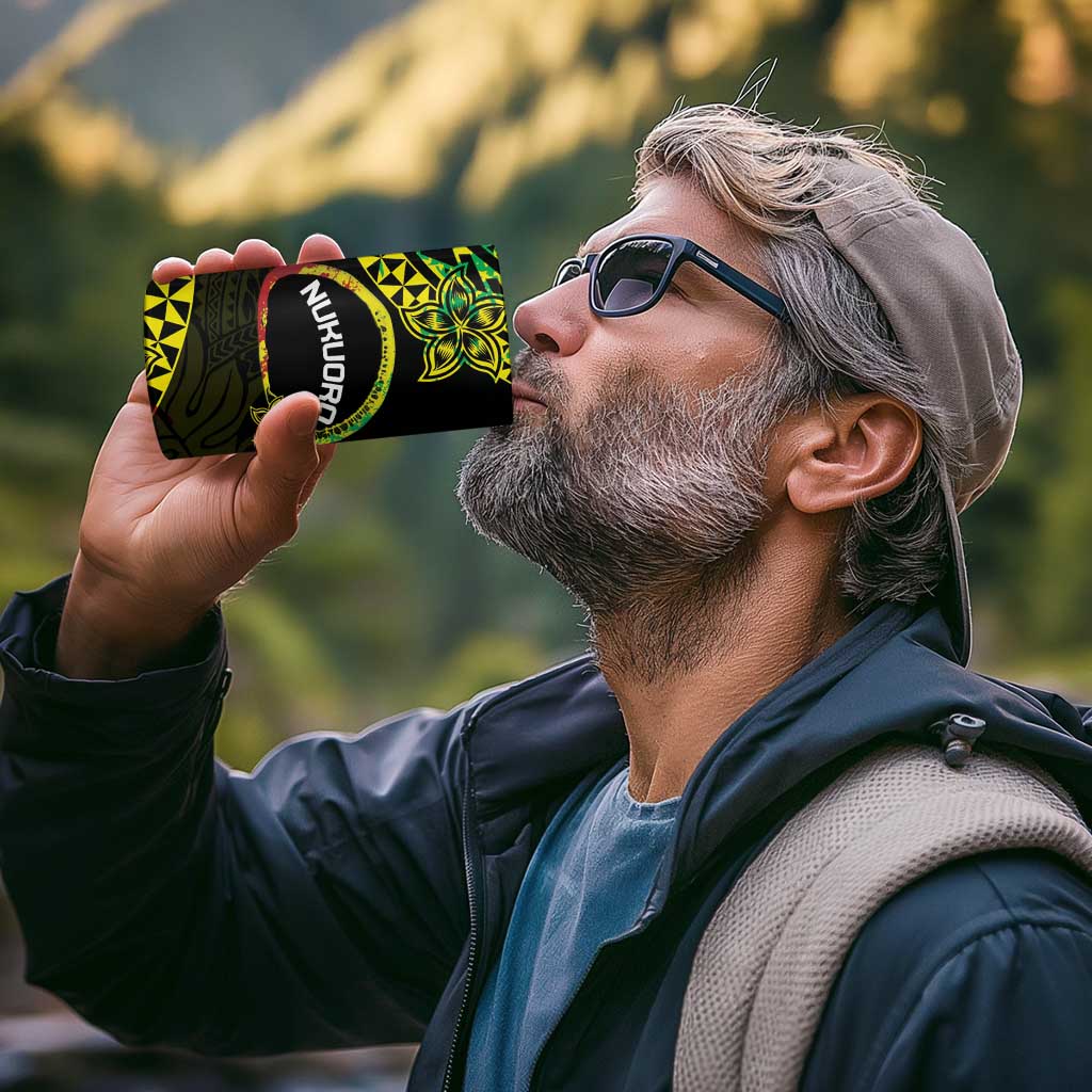 Personalised Nukuoro Atoll 4 in 1 Can Cooler Tumbler Polynesian Tattoo Curves Reggae Version