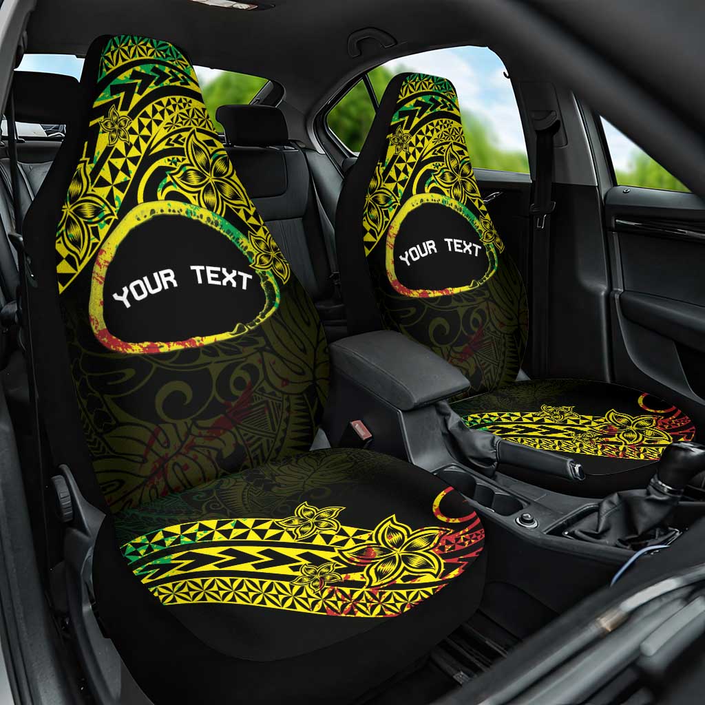 Personalised Nukuoro Atoll Car Seat Cover Polynesian Tattoo Curves Reggae Version