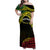 Personalised Nukuoro Atoll Family Matching Off Shoulder Maxi Dress and Hawaiian Shirt Polynesian Tattoo Curves Reggae Version