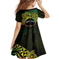 Personalised Nukuoro Atoll Family Matching Puletasi and Hawaiian Shirt Polynesian Tattoo Curves Reggae Version LT14 - Polynesian Pride