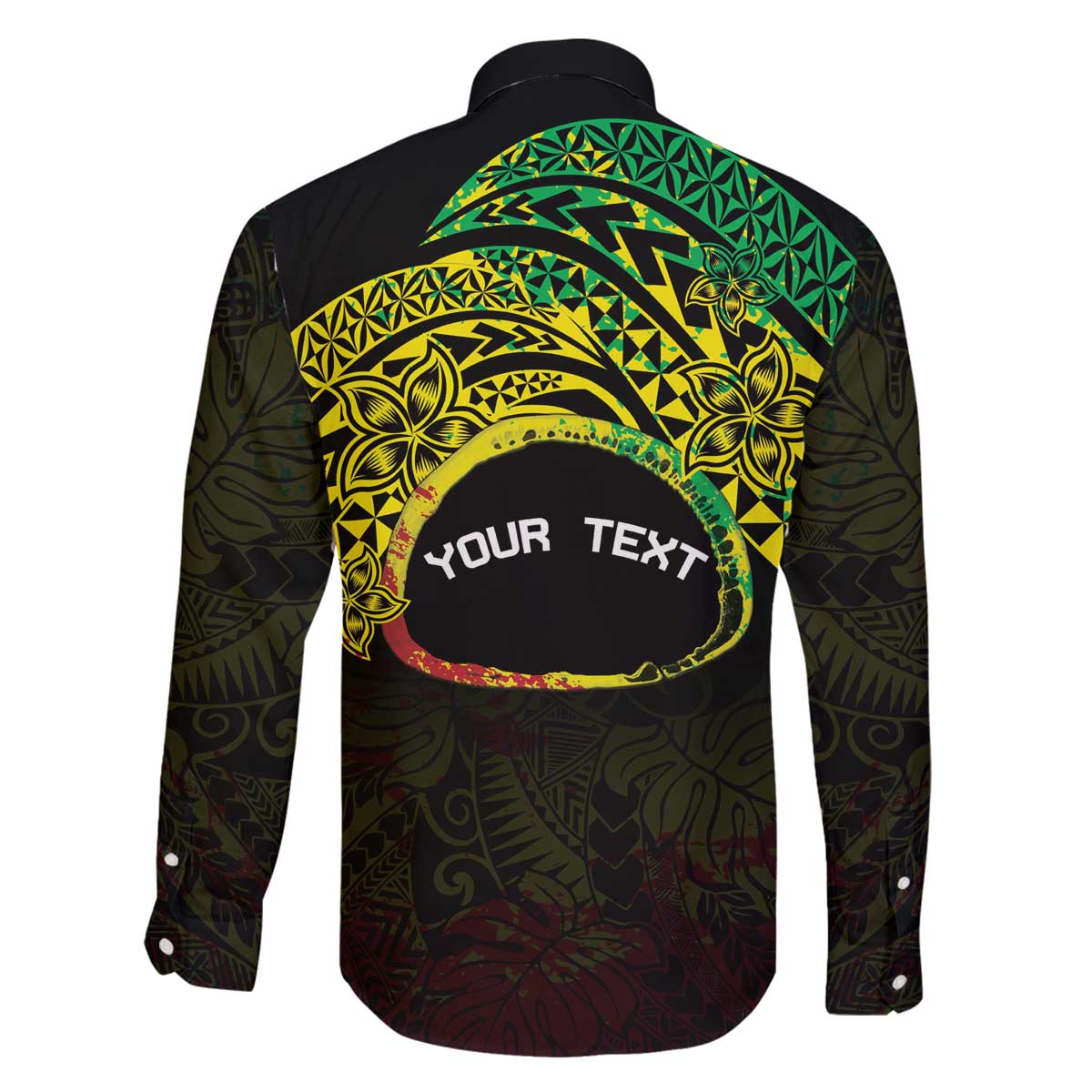 Personalised Nukuoro Atoll Family Matching Puletasi and Hawaiian Shirt Polynesian Tattoo Curves Reggae Version LT14 - Polynesian Pride