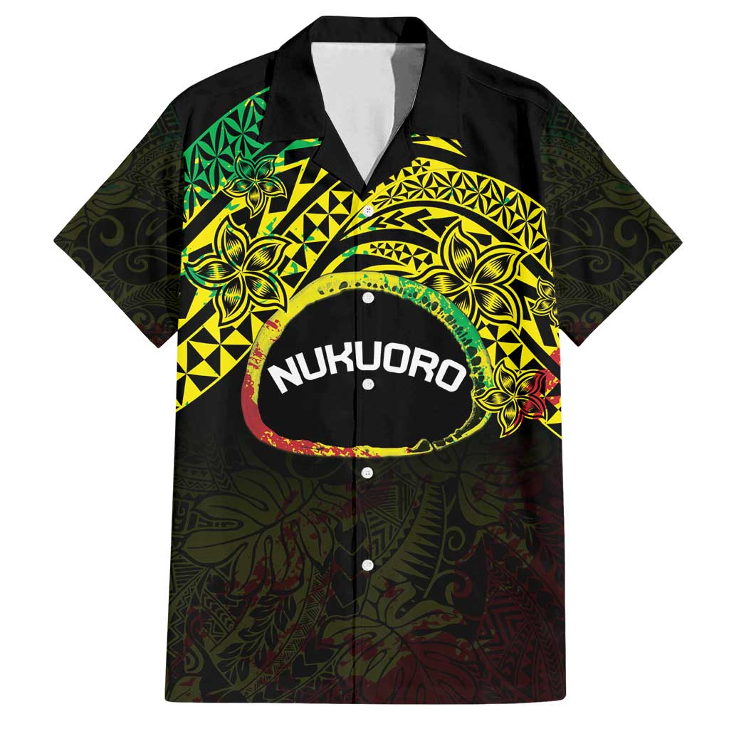Personalised Nukuoro Atoll Family Matching Summer Maxi Dress and Hawaiian Shirt Polynesian Tattoo Curves Reggae Version