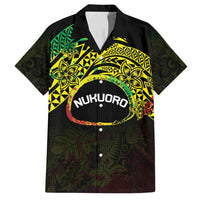 Personalised Nukuoro Atoll Family Matching Summer Maxi Dress and Hawaiian Shirt Polynesian Tattoo Curves Reggae Version