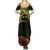 Personalised Nukuoro Atoll Family Matching Summer Maxi Dress and Hawaiian Shirt Polynesian Tattoo Curves Reggae Version