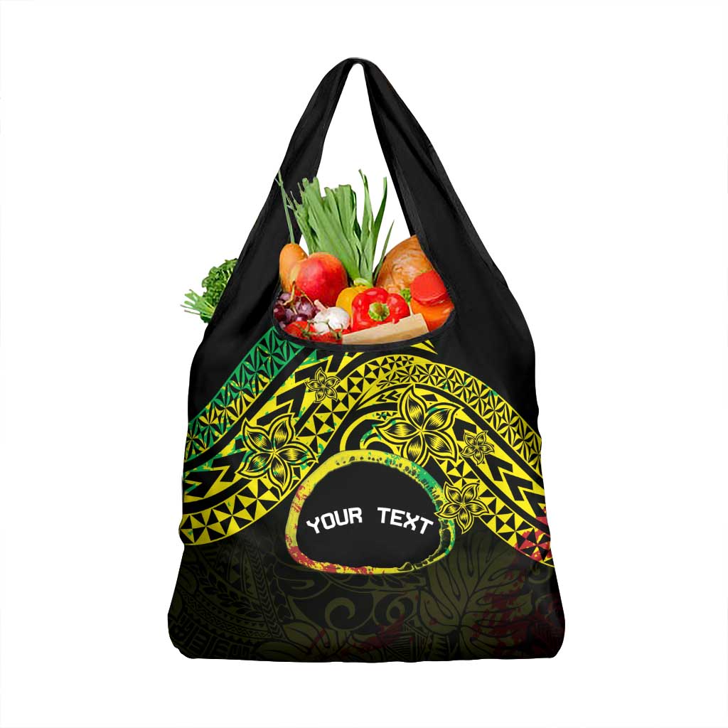 Personalised Nukuoro Atoll Grocery Bag Polynesian Tattoo Curves Reggae Version LT14 1-pack One Size Reggae - Polynesian Pride