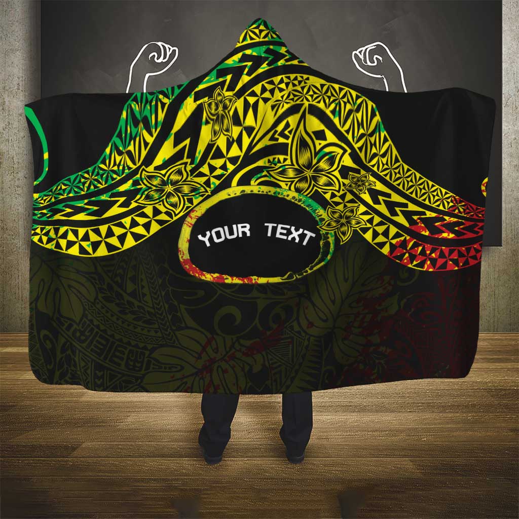 Personalised Nukuoro Atoll Hooded Blanket Polynesian Tattoo Curves Reggae Version LT14 - Polynesian Pride