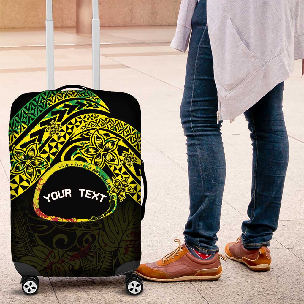 Personalised Nukuoro Atoll Luggage Cover Polynesian Tattoo Curves Reggae Version