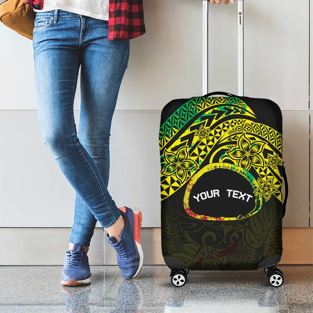 Personalised Nukuoro Atoll Luggage Cover Polynesian Tattoo Curves Reggae Version