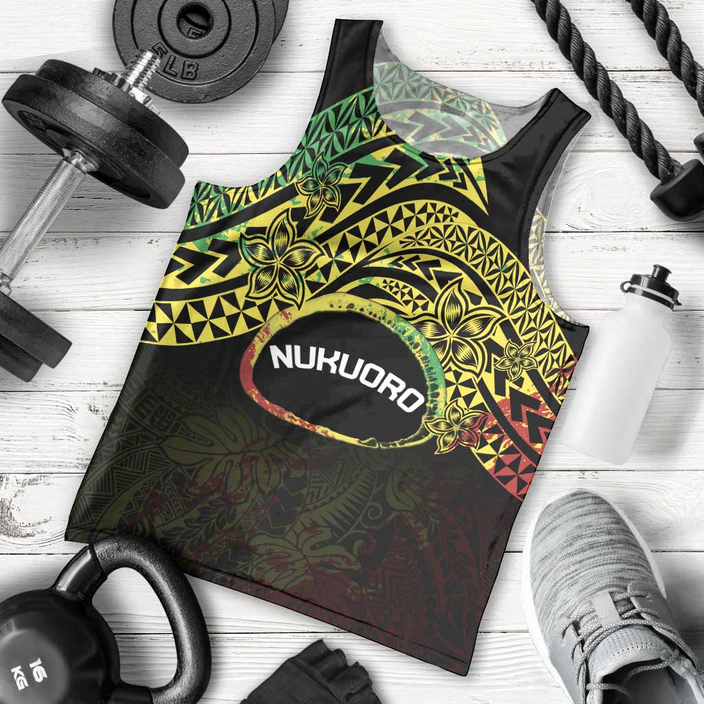 Personalised Nukuoro Atoll Men Tank Top Polynesian Tattoo Curves Reggae Version LT14 - Polynesian Pride